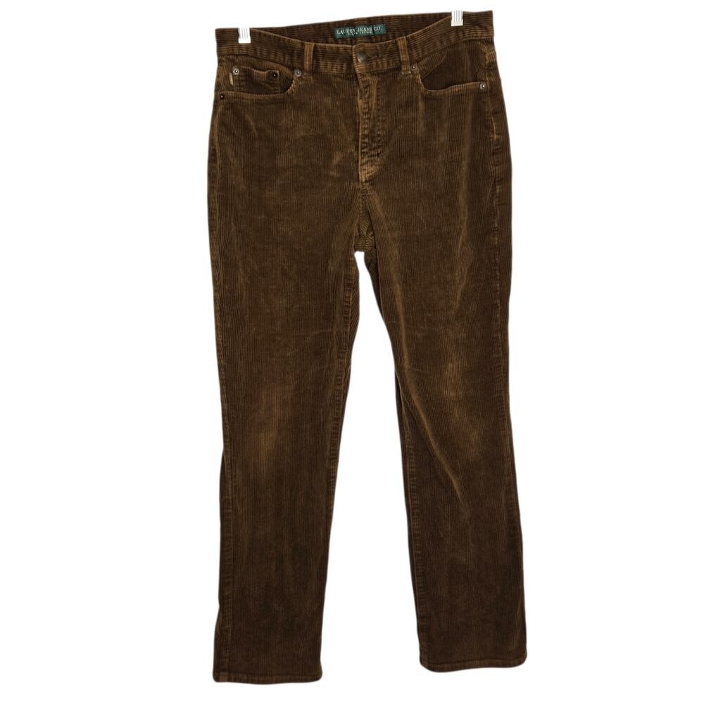 Vintage Lauren Jeans Co Women Wide Wale Corduroy Jeans Heritage Straight Leg 8
